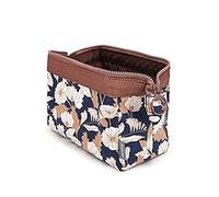 Trousse de Maquillage Cosmetic Bag Women Waterproof Flamingo Makeup Bags Travel Organizer Toiletry Kits Portable Makeup Bags Beautician(Brown Flower)