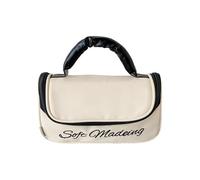 Trousse de maquillage créative avec nœuds - Grande capacité - En polyuréthane - Organisée - Portable - Trousse de toilette pour femme - Maquillage coréen, F, Beauté de masse