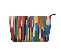 Trousse de maquillage Creative Strokes en velours côtelé, adaptée pour les voyages et un usage quotidien, doublure robuste, assure la longévité, noir, taille unique, Noir , Taille unique