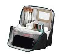 Trousse de Maquillage - Cuir PU Oxford Imperméable Grande Capacité Verticale | Trousse de beauté Verticale portative de Grande capacité avec Plusieurs Poches d'organisation, à cosmétiques de b