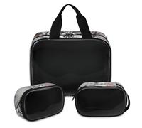 Trousse de maquillage Day of The Dead pour homme et femme, motif tête de mort en sucre, trousse de toilette, trousse de douche, 3 pièces, articles de toilette de voyage, organisateur de cosmétiques,