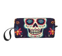 Trousse de maquillage Day of The Dead Skull résistante à l'eau pour homme et femme - Pochette de rangement pour cosmétiques avec fermeture éclair - Petit sac à outils portable