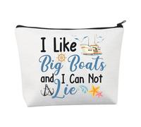Trousse de maquillage de croisière, cadeau de croisière pour les amateurs de bateau, cadeau de croisière avec fermeture éclair « I Like Big Boats and i Can Not Lie Boat », Trousse de maquillage pour