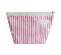 Trousse de Maquillage de Excursion, Multi-Fonctionnelle Pochette à Maquillage Rayée, Sac à Cosmétiques à Glissière Trousse en Coton avec Fermeture Éclair pour Femme.