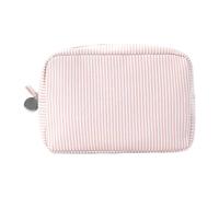 Trousse de maquillage de grande capacité et portable avec fermeture éclair pour femme, , gym, plage, rouge, Consulte la descripción, Voir description