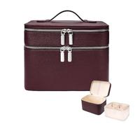 Trousse de Maquillage de Grande capacité pour Femme - Double Couche - Étanche - Séparateur Amovible avec poignée - Organiseur de Maquillage Amovible pour Voyage à la Maison