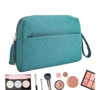 Trousse de maquillage de grande capacité - Trousse de maquillage portable résistante à l'eau pour femme avec sangle pour mascara, vert, Refer to description, Unisexe