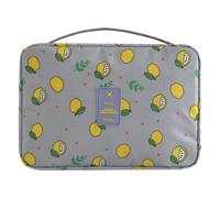 Trousse de maquillage de grande capacité, trousse de toilette de voyage pliable avec crochet de suspension, trousse de rasage à suspendre, Gris citron, L