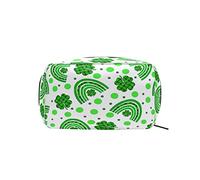 Trousse de Maquillage de la Saint-Patrick Feuilles Arc-en-Ciel Organisateur Portable Trousse de Maquillage pour Trousse de Maquillage de Voyage, Cadeaux, Trousse de Toilette à Usage Quotidien pour f