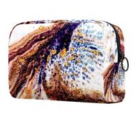 Trousse de maquillage de luxe Shine Art marbré pour femme, trousse de toilette de voyage, grande pochette de maquillage pratique avec fermeture éclair, multicolore, 18.5x7.5x13cm/7.3x3x5.1in, Trousse