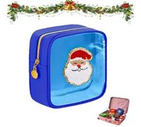 Trousse de maquillage de Noël, mini pochette de soins de la peau, cadeau de Noël avec fermeture éclair pour femme, Père Noël., Classique