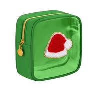 Trousse de maquillage de Noël - Pochette de rangement pour articles de toilette, petit organiseur de cosmétiques de 11,9 cm, sac robuste en nylon, accessoires de beauté au design festif, support de ma