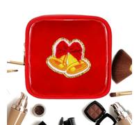 Trousse de maquillage de Noël - Pochette de rangement pour articles de toilette, petit organiseur de cosmétiques de 11,9 cm, sac robuste en nylon, accessoires de beauté au design festif, support de ma
