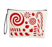 Trousse de maquillage de Noël, trousse de maquillage étanche à fermeture éclair, pochette de toilette spacieuse, pochette de Noël durable pour femme, grand sac de rangement cosmétique, sangle de