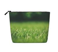 Trousse de maquillage - De nombreux petits dinosaures imprimés faux chanvre organisateur de toilette de voyage, un paquet pour plusieurs utilisations, rangement quotidien, Hd Green Nature, Taille