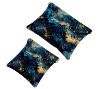 Trousse de maquillage de poche à presser sur le dessus, constellations de galaxie pailletée, étanche, trousse de maquillage de voyage pour sac à main, mini pochette de maquillage portable sans