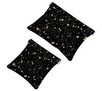 Trousse de maquillage de poche à presser sur le dessus, constellations de l'espace galaxie, trousse de maquillage de voyage étanche pour sac à main, mini pochette de maquillage portable sans fermeture