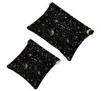 Trousse de maquillage de poche à presser sur le dessus, motif constellations du ciel nocturne mystique sans couture. Trousse de maquillage de voyage imperméable pour sac à main, mini pochette de