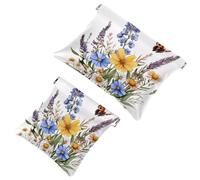 Trousse de maquillage de poche à presser sur le dessus, tête de mort dans un chapeau mexicain, cœur de cactus sauvage, étanche, trousse de maquillage de voyage pour sac à main, mini pochette de