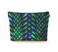 Trousse de Maquillage de qualité supérieure pour Femmes, Sacs à cosmétiques de Voyage en Lin, Texture de Peau de Reptile à l'échelle du Dragon, étui à cosmétiques Durable
