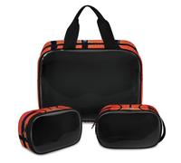 Trousse de maquillage de sport pour homme et femme, motif basket-ball, trousse de toilette translucide, trousse de douche, 3 pièces, articles de toilette de voyage, organisateur de cosmétiques,