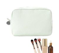 Trousse de maquillage de | Trousse de rangement à rayures | Trousse de toilette portable avec fermeture éclair pour femme - Pour camping, plage, école, vert clair, Refer to description, Unisexe
