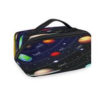 Trousse de maquillage de voyage à énergie solaire pour femmes, hommes, filles, garçons, univers, trousse de toilette portable, trousse de toilette portable, organisateur d'articles de toilette