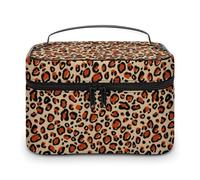 Trousse de Maquillage de Voyage à imprimé léopard pour Femmes, Organiseur de Sacs cosmétiques avec Compartiments à poignées Souples, Trousse de Toilette de Grande capacité pour Hommes, Trousse de ma