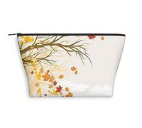 Trousse de maquillage de voyage à motif de tête de taureau aquarelle avec fleur suspendue, organiseur de rangement pour femme, multicolore (rapezoïde), Beige Marron _17, Taille unique, Trousse de