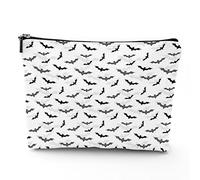 Trousse de maquillage de voyage à motif de tête de taureau aquarelle avec fleur suspendue, organiseur de rangement pour femme, multicolore (rapezoïde), Blanc gris_2, Taille unique, Trousse de beauté