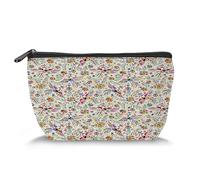 Trousse de maquillage de voyage à motif de tête de taureau aquarelle avec fleur suspendue, organiseur de rangement pour femme, multicolore (rapezoïde), Multicolore 6, Taille unique, Trousse de beauté