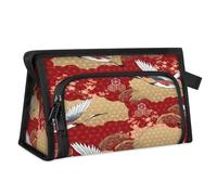 Trousse de maquillage de voyage à motif kimono japonais pour femmes, hommes, enfants, filles, garçons, grues japonaises, trousse de toilette, trousse de toilette, trousse de douche, organisateur,