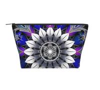 Trousse de maquillage de voyage à paillettes or rose - Grande capacité - Pochette de maquillage portable pour le lavage et le rangement de la chambre à coucher, Imprimé mandala rectangulaire, One Size