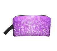 Trousse de Maquillage de Voyage à Paillettes Violettes Scintillantes, Grande capacité, pour Femme