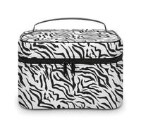Trousse de Maquillage de Voyage à Rayures zébrées pour Femmes, Organiseur de Sacs cosmétiques avec Compartiments à poignées Souples, Trousse de Toilette de Grande capacité pour Hommes, Trousse de ma