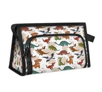 Trousse de maquillage de voyage amusante pour femmes, hommes, enfants, filles, garçons, dinosaures mignons, trousse de toilette, trousse de toilette, trousse de douche, organiseur, couleur, L,