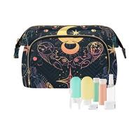 Trousse de maquillage de voyage - Astrologie mystique - Symbole occulte magique autour de la lune - Grande capacité - Pour femme, multicolore, Taille unique, Décontracté