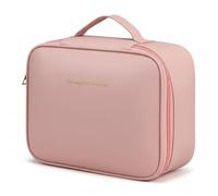 Trousse de maquillage de voyage avec compartiments, organiseur de maquillage de voyage de grande capacité pour femme avec support de brosse amovible, étanche
