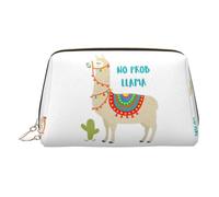 Trousse de maquillage de voyage avec compartiments pour femme Motif lama et cactus, doré, One Size