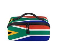 Trousse de maquillage de voyage avec drapeau de l'Afrique du Sud, pochette étanche et ouverte, trousse de toilette plate, trousse de toilette, organisateur de voyage pour femmes et hommes