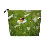 Trousse de maquillage de voyage avec fermeture éclair pour femme Motif coccinelle