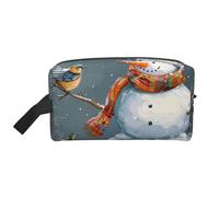 Trousse de maquillage de voyage avec fermeture éclair pour femmes et filles, grande capacité, avec poignée, motif Merry Christmas, Joyeux Noël 1, Taille unique, Trousse de maquillage