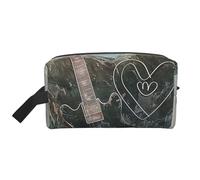 Trousse de maquillage de voyage avec fermeture éclair pour femmes et filles, grande capacité, avec poignée, motif Merry Christmas, Love Rock, Taille unique, Trousse de maquillage