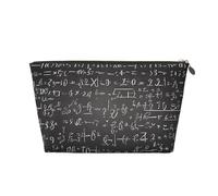 Trousse de maquillage de voyage avec impression mathématique, trousse de toilette, trousse de toilette, trousse de rangement multifonctionnelle avec fermeture éclair pour femmes et filles, doré, doré,