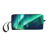 Trousse de maquillage de voyage avec imprimé aurores boréales du Nord - Portable - Trousse de toilette pour femme, blanc, Taille unique, Trousse de maquillage