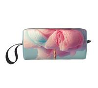 Trousse de maquillage de voyage avec imprimé barbe à papa - Trousse de maquillage portable pour femme, blanc, Taille unique, Trousse de maquillage
