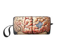 Trousse de maquillage de voyage avec imprimé cerveau humain, trousse de maquillage, trousse de toilette, organisateur de sac à main pour femme, blanc, Taille unique, Trousse de maquillage