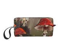 Trousse de maquillage de voyage avec imprimé champignons rouges pour femme, blanc, Taille unique, Trousse de maquillage