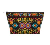 Trousse de maquillage de voyage avec imprimé d'animaux Otomi mexicains - Grande capacité - Pochette de maquillage portable pour le lavage, la chambre à coucher, Art folk mexicain bohème, One Size