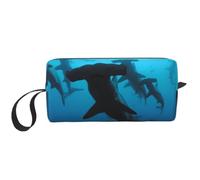 Trousse de maquillage de voyage avec imprimé floral hawaïen, trousse de maquillage, trousse de toilette, organiseur de sac à main pour femme, Requin marteau., Taille unique, Trousse de maquillage